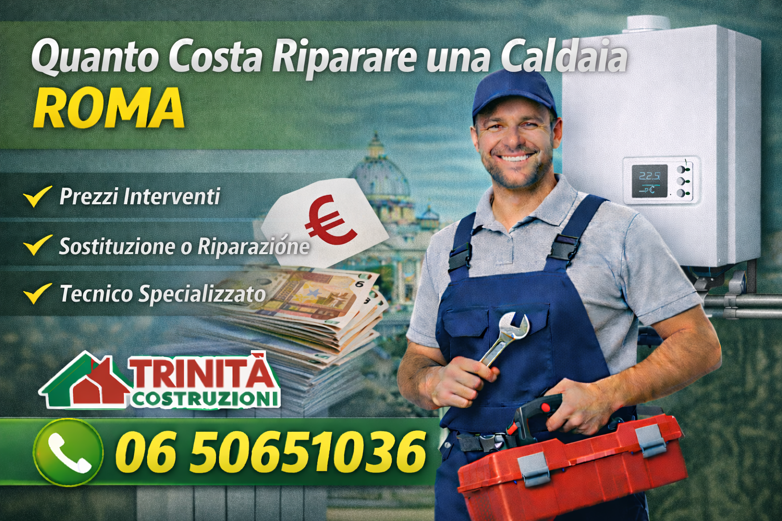 quanto costa riparare una caldaia